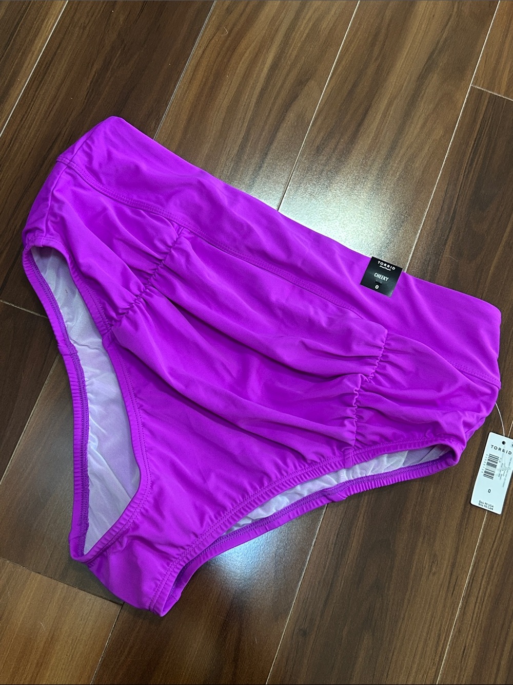 Size 0 / 0X Torrid swim high waist ruched high leg cheeky bikini bottoms new
